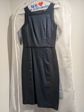 Club Monaco Women's Navy Paneled Sheath Dress